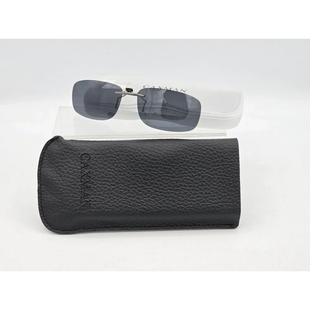 CAXMAN Clip On Sunglasses Unisex 57*36 Grey Polarized Rectangular - New